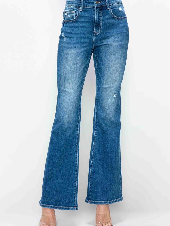 Medium Blue HIGH RISE BOOT CUT LEG #BT5022 for wholesale on Faire4