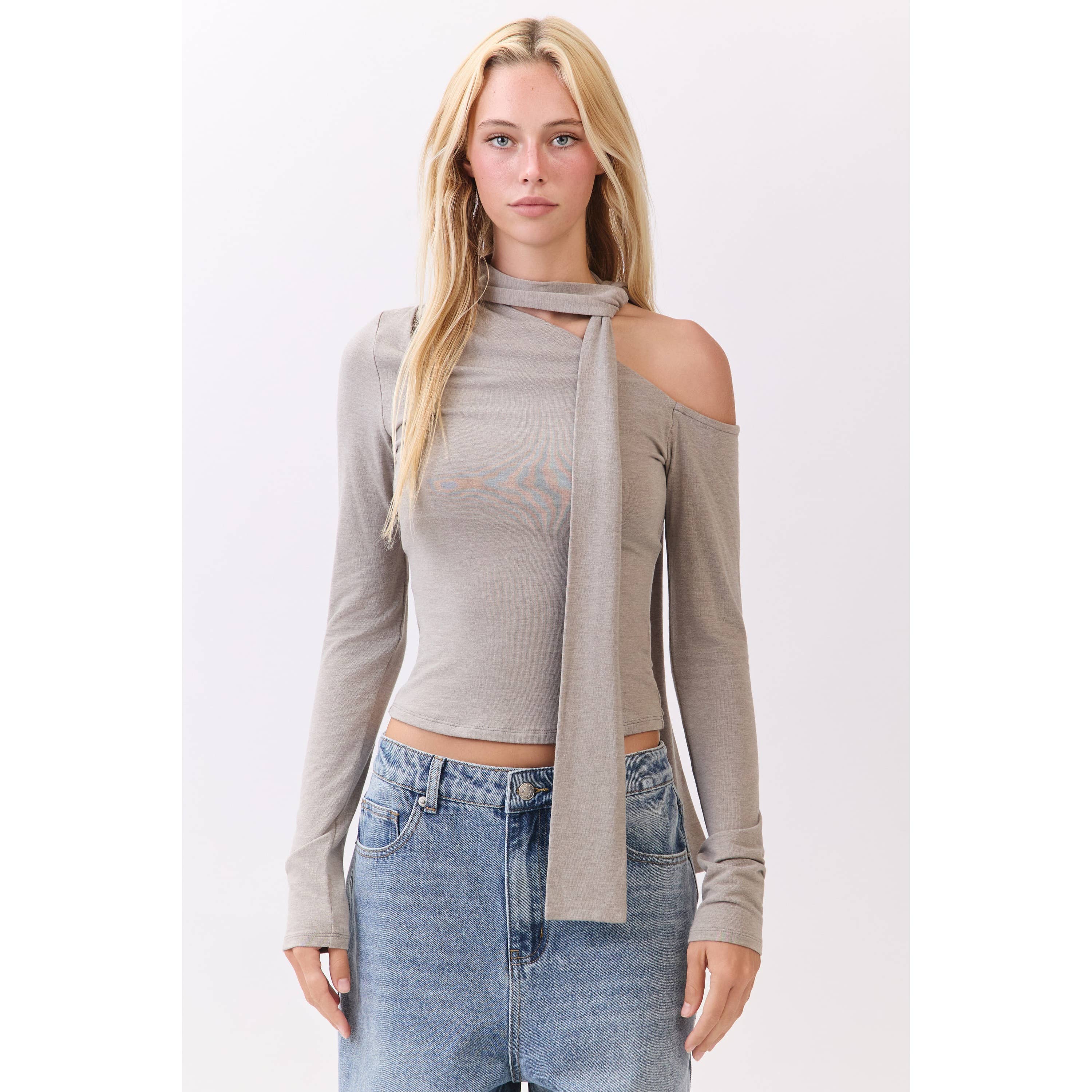 Honey Mango - Wholesale T-Shirt - Women's - Asymmetric Neckline Knit Top11