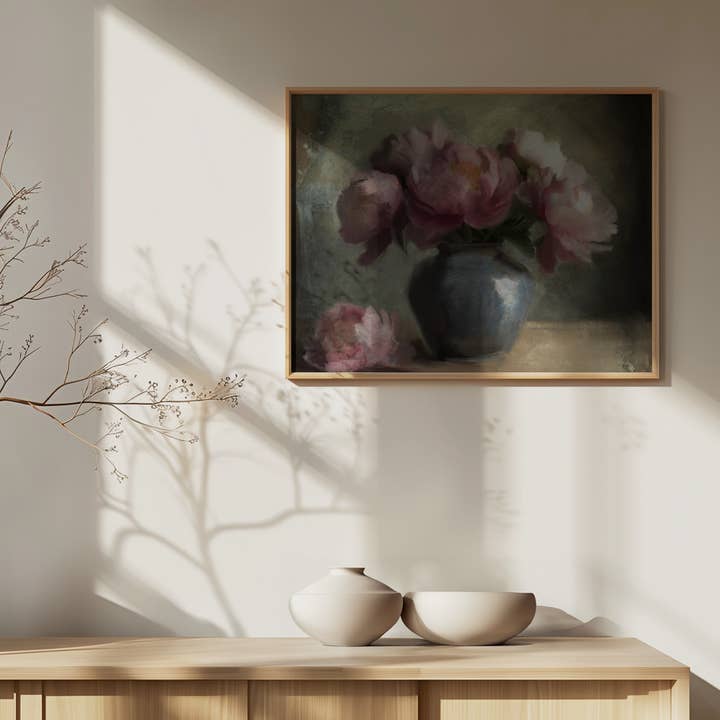 Ready2hangart, Inc. - Wholesale Art Print - "Pivoines En Rose" Framed Textured Wall Art3