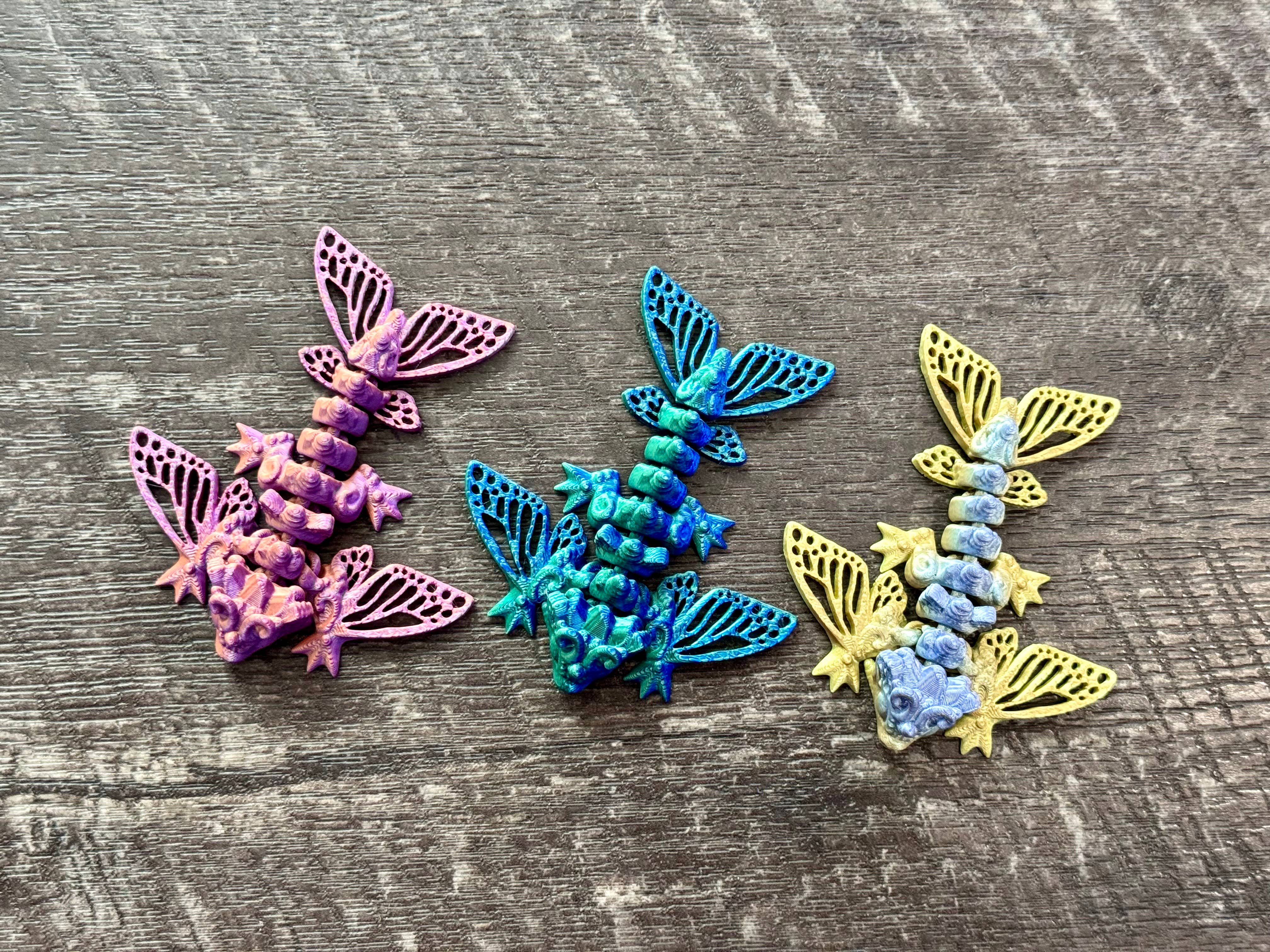 LNZ Custom Design - Vendita all'ingrosso Giocattolo fidget - Bambini - Confezione da 5 Wyvern Variety - Wyvern Dragons stampati in 3D21