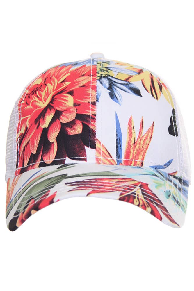 Hana - Wholesale Baseball Cap - Women's - C.C Floral Print Trucker Baseball Cap10
