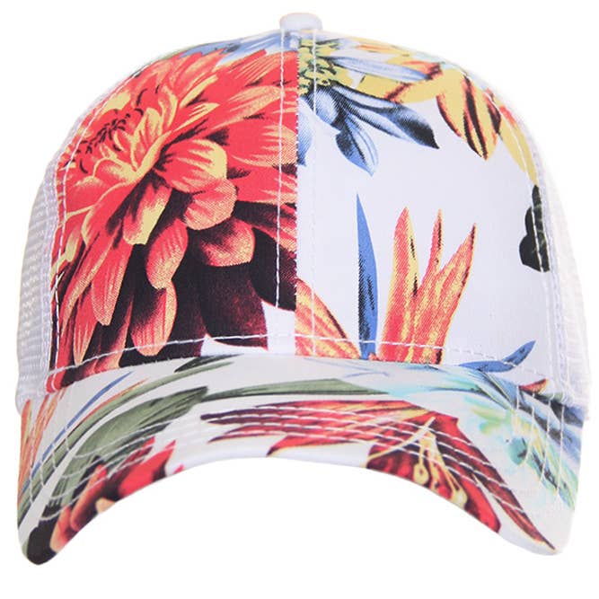 Hana - Wholesale Baseball Cap - Women's - C.C Floral Print Trucker Baseball Cap10