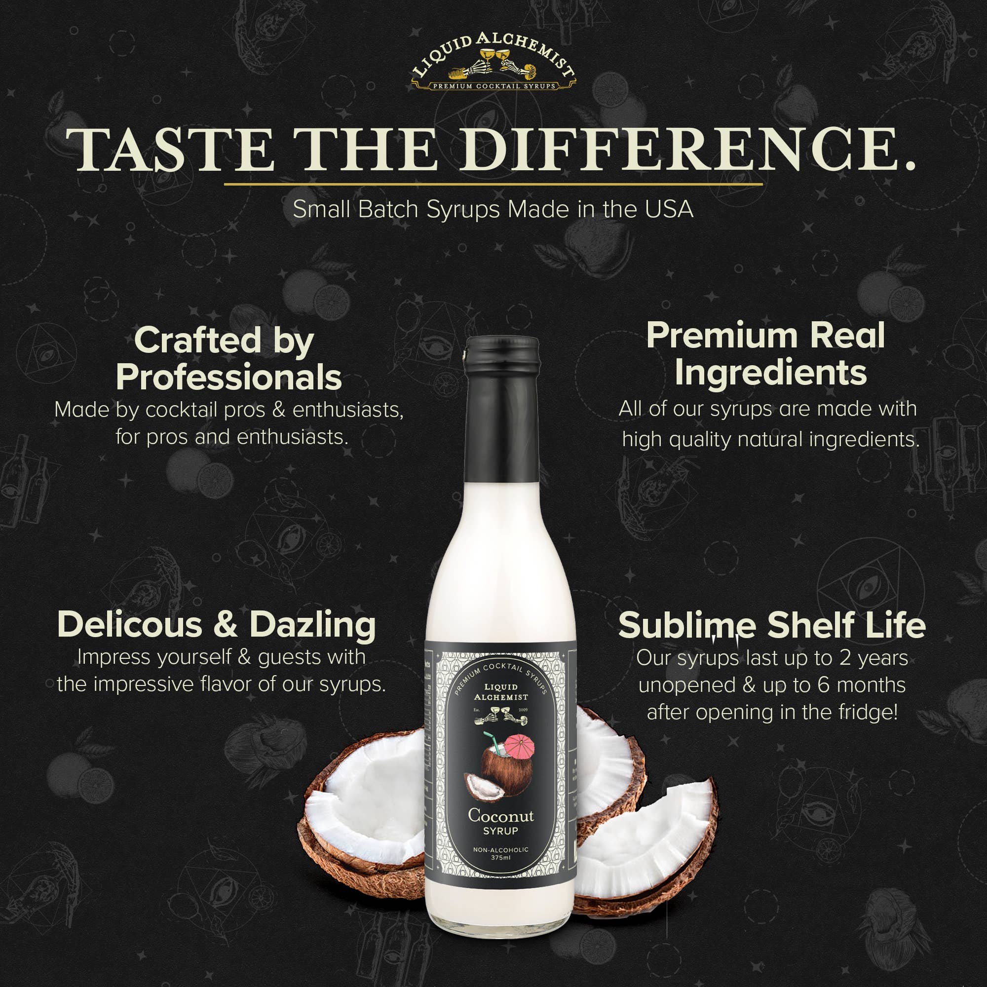 Liquid Alchemist Syrups - Wholesale Cocktail Mix/Syrup - Coconut Cocktail Syrup3