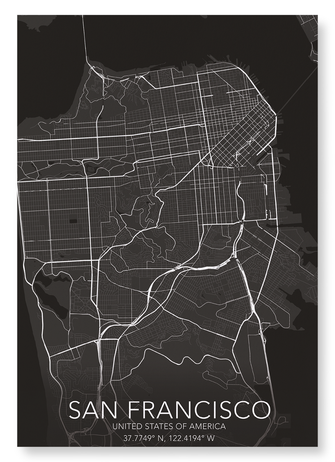 Ezen Trade – wholesale Art print – SAN FRANCISCO FULL MAP: Art Print0
