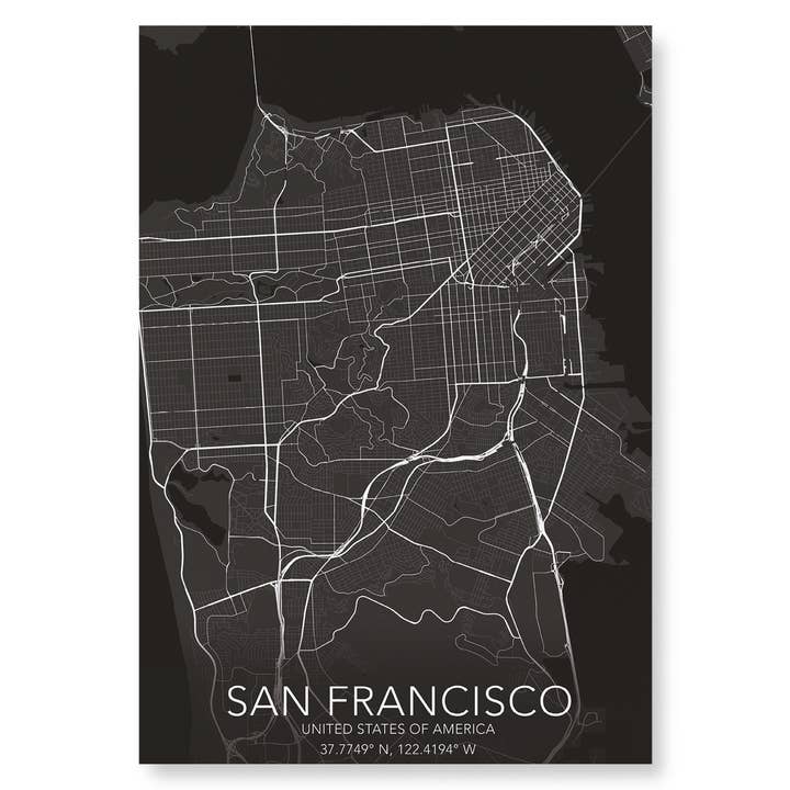 Ezen Trade – wholesale Art print – SAN FRANCISCO FULL MAP: Art Print