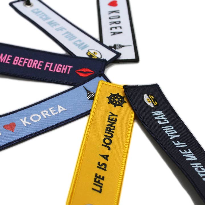 K_Wonderland - Wholesale Luggage Tag - Embroidered Luggage Name Tags - Kiss Me Before Flight