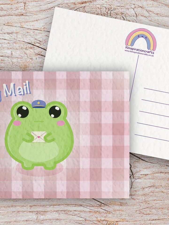 Frog postcard, recycled card for wholesale by KimspirationCrafts