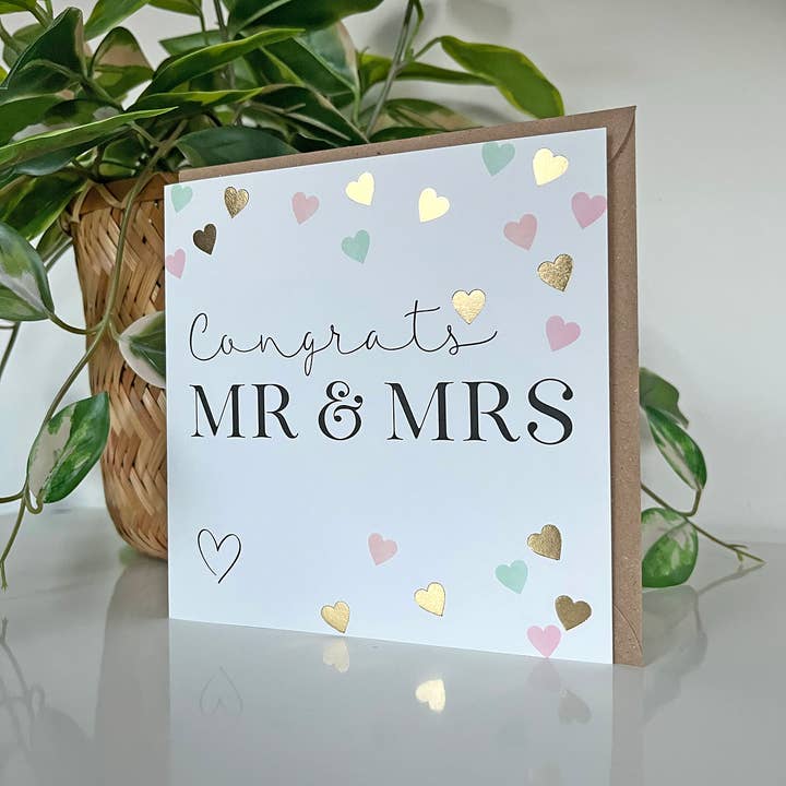 Michelle Fiedler Design – wholesale Wedding card – Manhattan Mr and Mrs Gold1