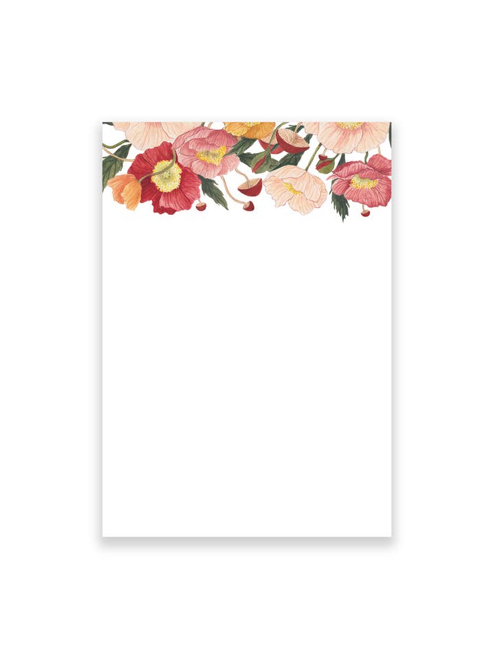 Poppies Notepad A6 for wholesale by Shannon Casey