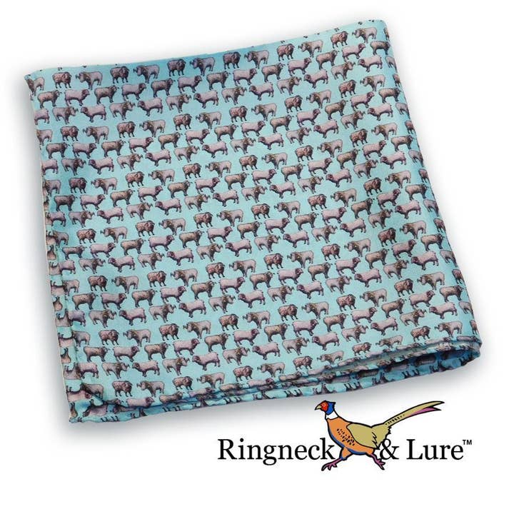 Ram-Robin Egg Pocket Square for wholesale by Ringneck and Lure