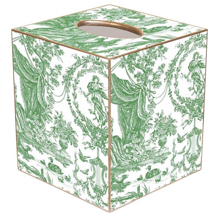 Housse de boîte à mouchoirs en toile verte pour la vente par Marye-Kelley