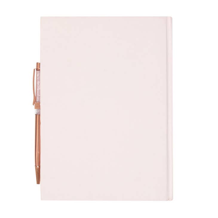 Something Different Wholesale – wholesale Journal/diary – Gratitude Journal Notebook with Rose Quartz Crytal Chip Pen