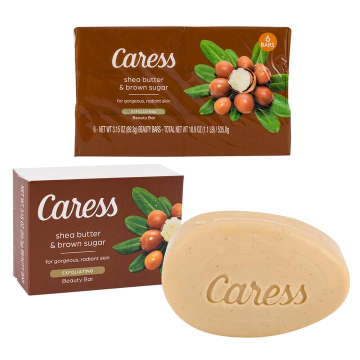Caress Shea Butter & Brown Sugar Exfoliating Beauty Bar for wholesale by Deluxe Import Trading