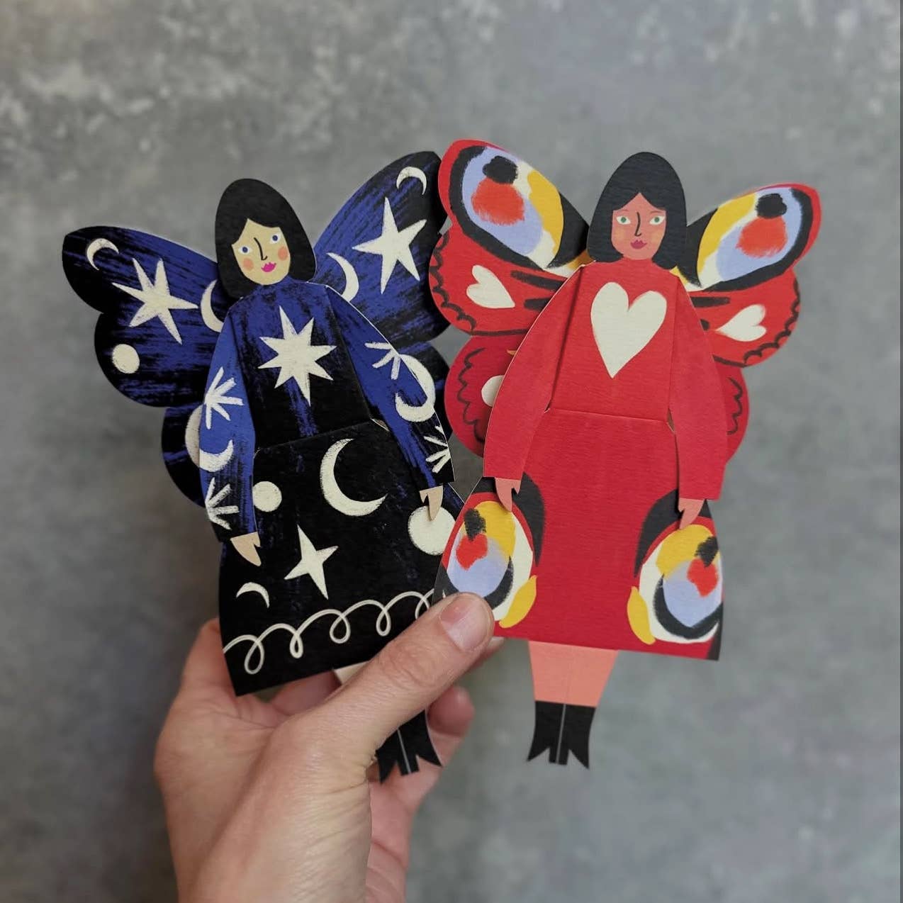 Kitty Kenda Papergoods - Wholesale Christmas Card - Butterfly Woman *Christmas* Sitting Greeting Card 1