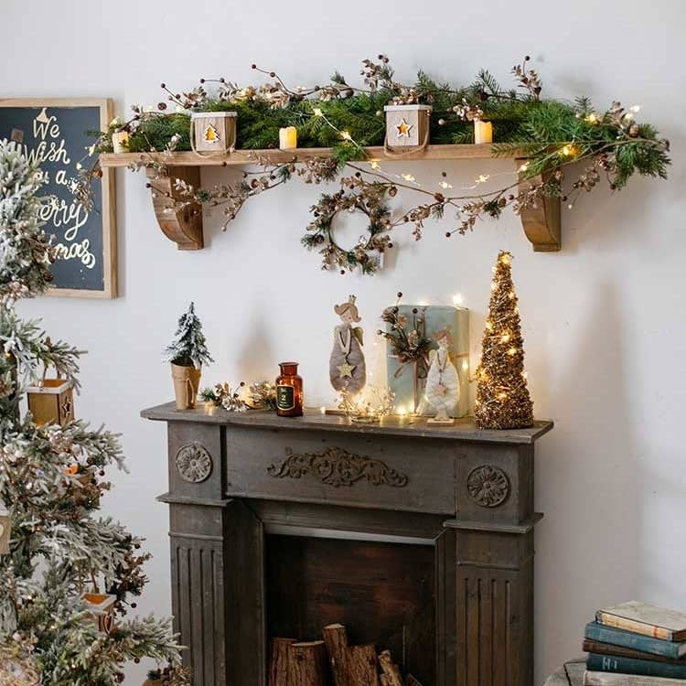Rustic Reach - Vente Décoration de Noël - Sapin de Noël en rotin doré8