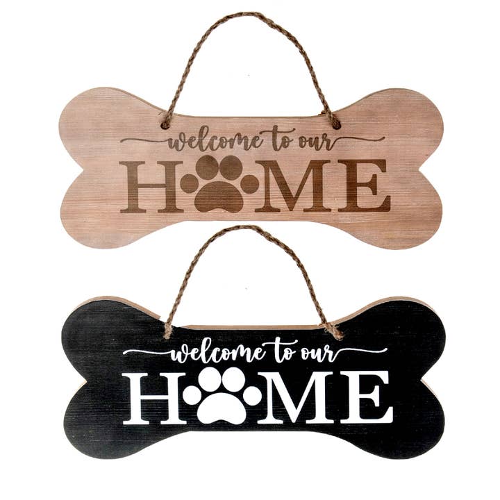 Placa de MDF con forma de hueso Welcome To Our Home Asstd para venta al por mayor de IH Casa Decor