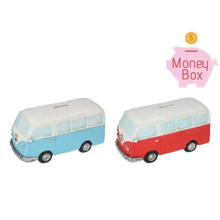 23cm Campervan Money Box 2 Asstd for wholesale by Cubby House by Malmar