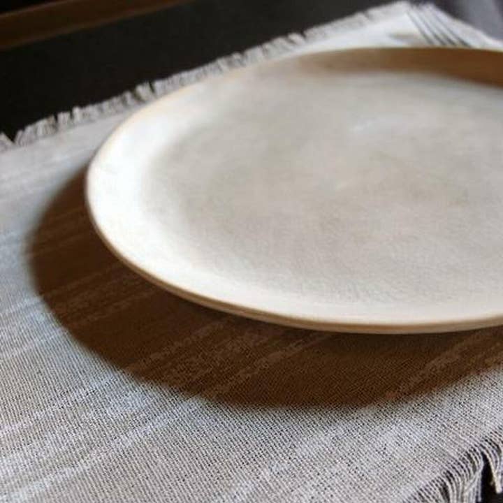 Packaging Decor - Wholesale Placemat - Placemat Rustic White Stripes Fringed Linen0