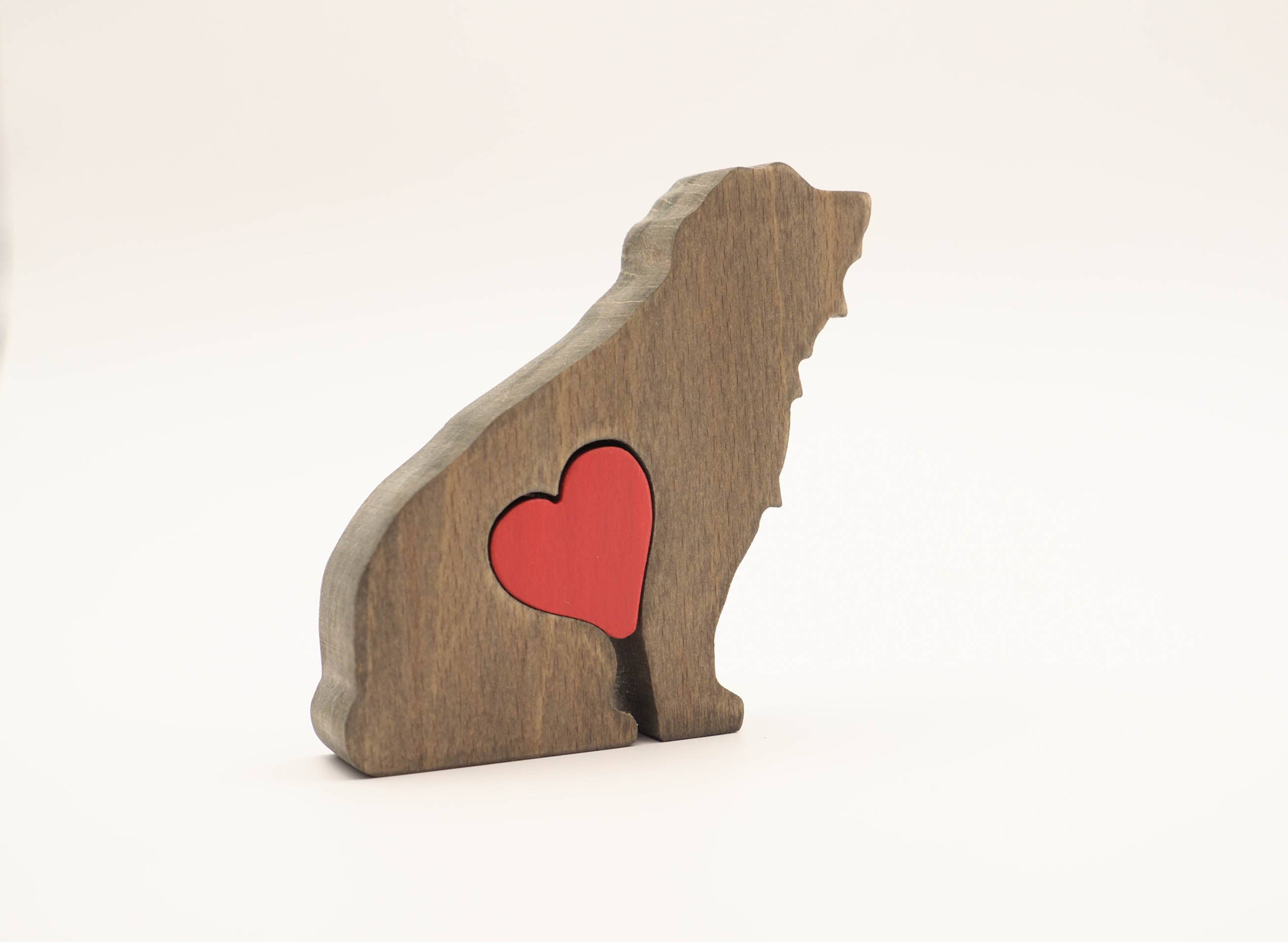 Wood Metamorphosis - Vente Figurine décorative - Bearded Collie - Figurine de chien en bois minimaliste en souvenir2