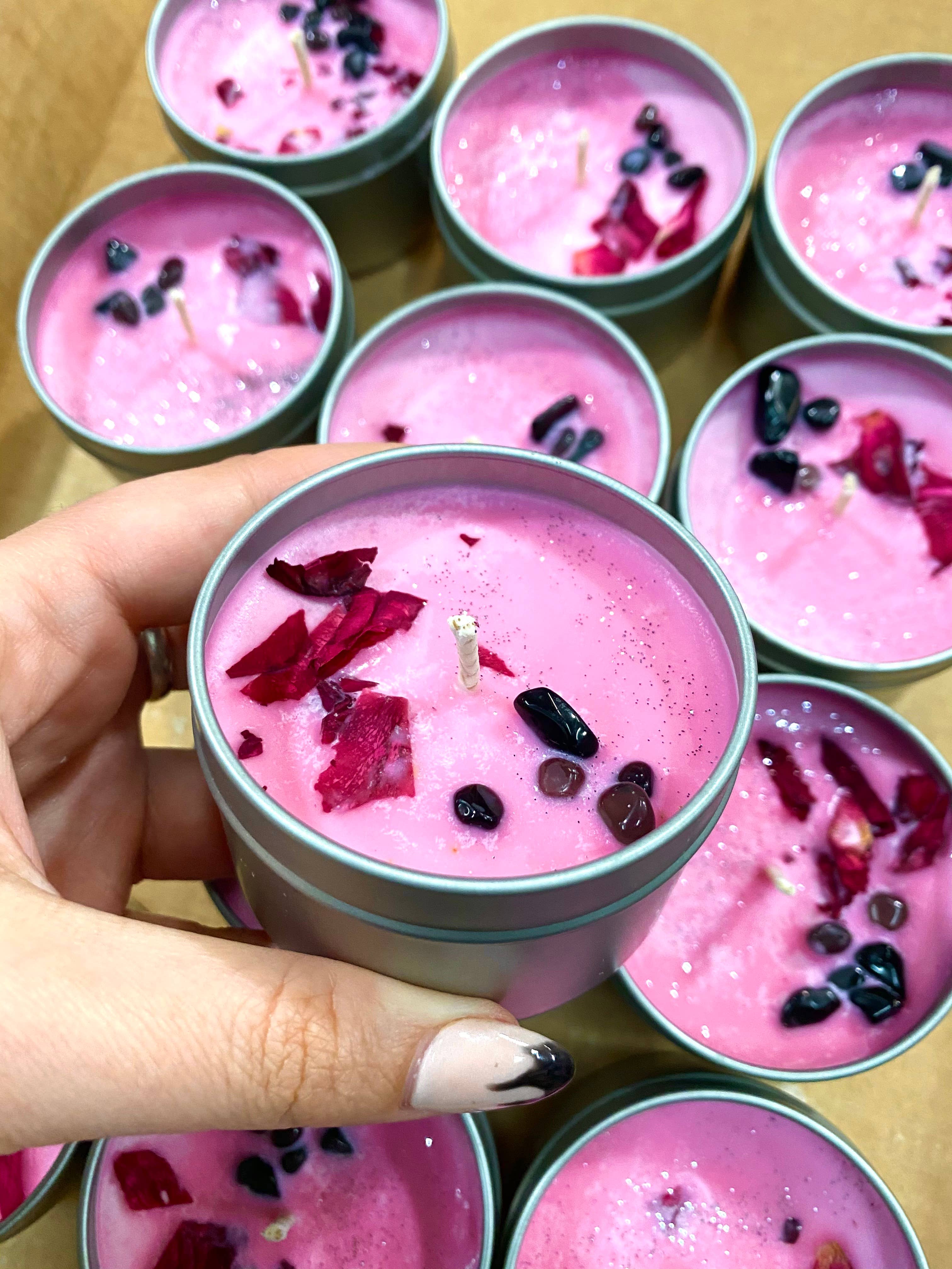 Sapphire & Sage - Wholesale Travel Candles - Moon Child Crystal Candle2