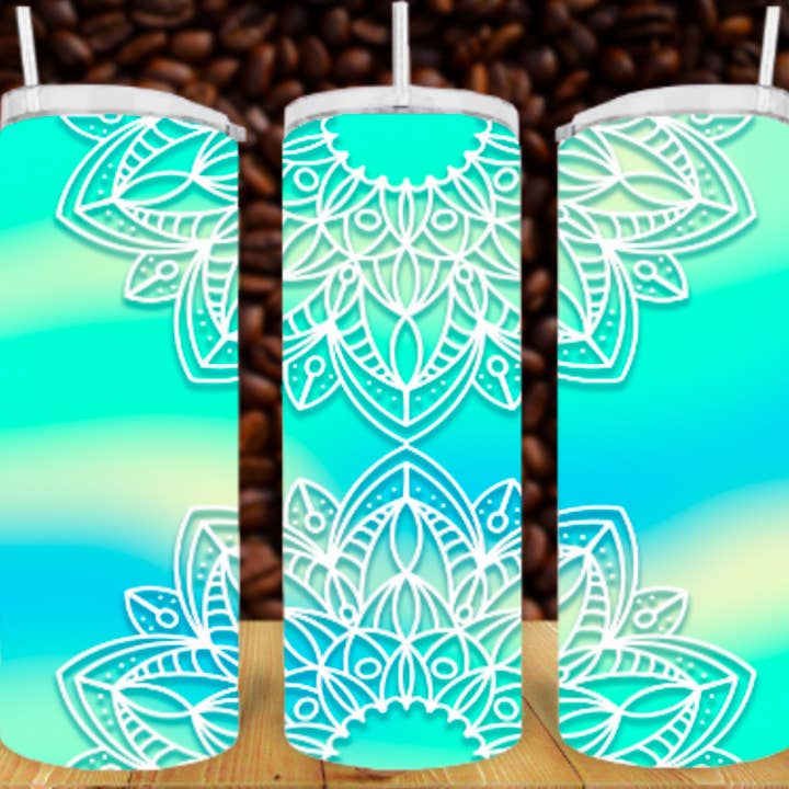Mandala Tumbler for wholesale by Cheyenne Customs