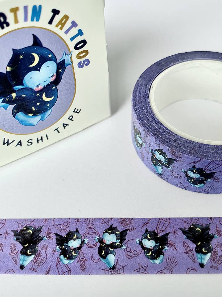 Vincent & Bella Magic Vampire Bats Washi Tape for wholesale by Stacey Martin Tattoos