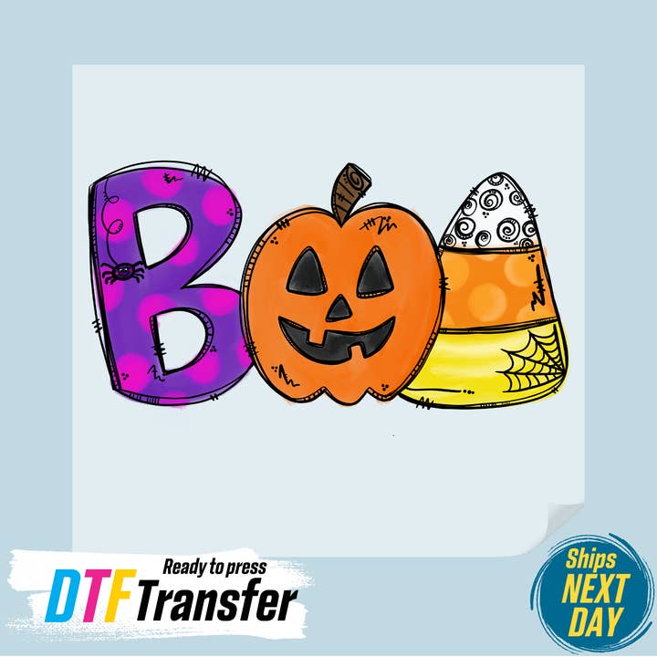 Boo Doddle Letters DTF Transfer for wholesale by DTF Office