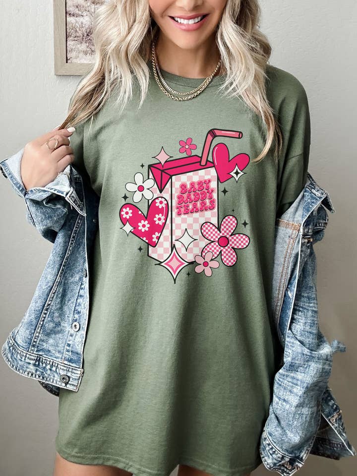 SONDO DESIGN LTD – wholesale Tunic – Women’s – Baby Daddy Tears Valentine Shirt, Valentines Tears Juice Box6
