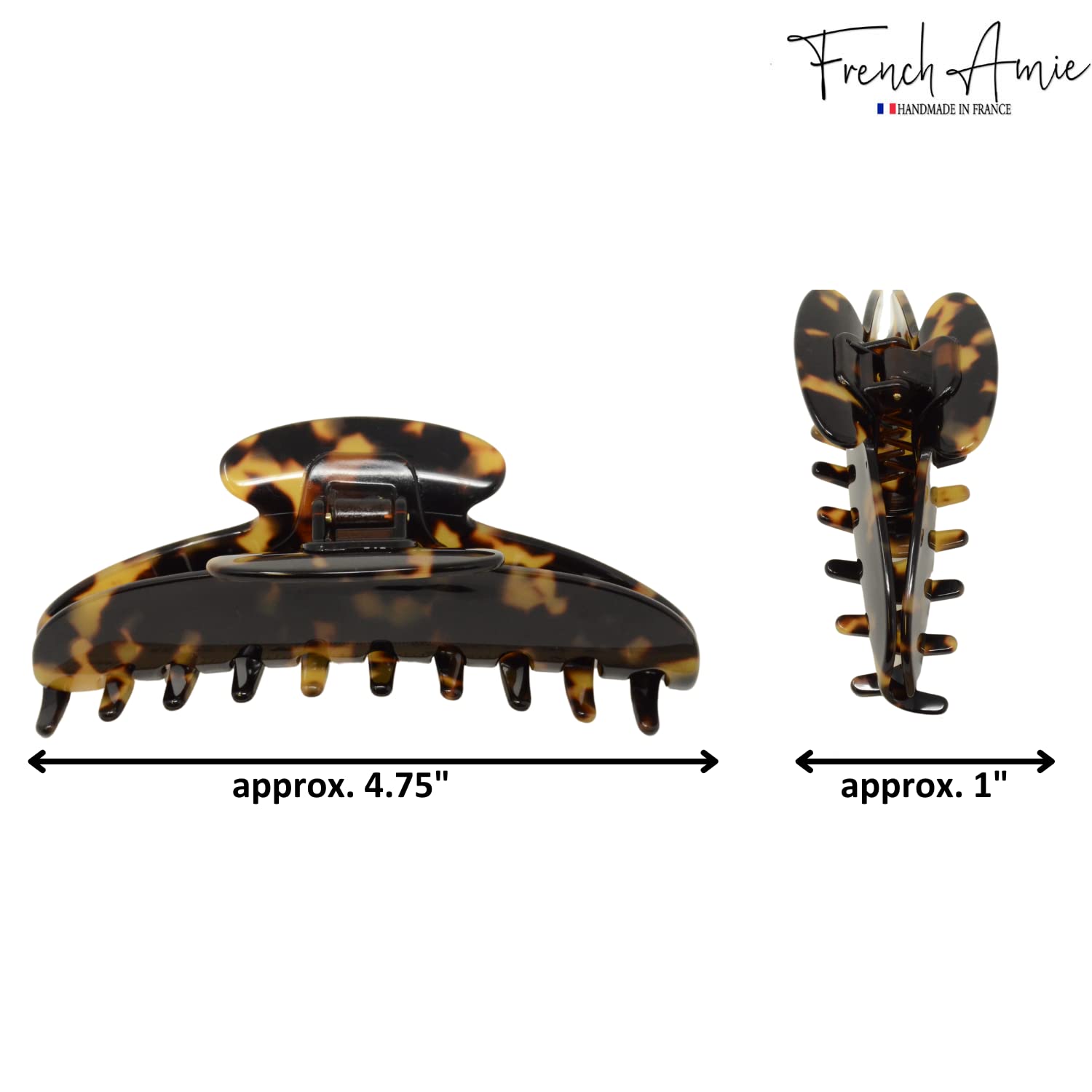 Parcelona - Wholesale Hair Clip - Women's - French Amie Contour Large 4 ¾” Celluloid Handmade Jaw Hair Claw Clip for Women12