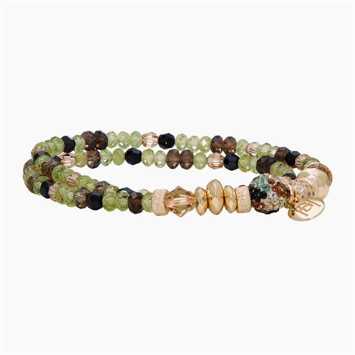 Evergreen Camo Sparkle Ball™ Double Wrap Bracelet for wholesale by Hillberg & Berk