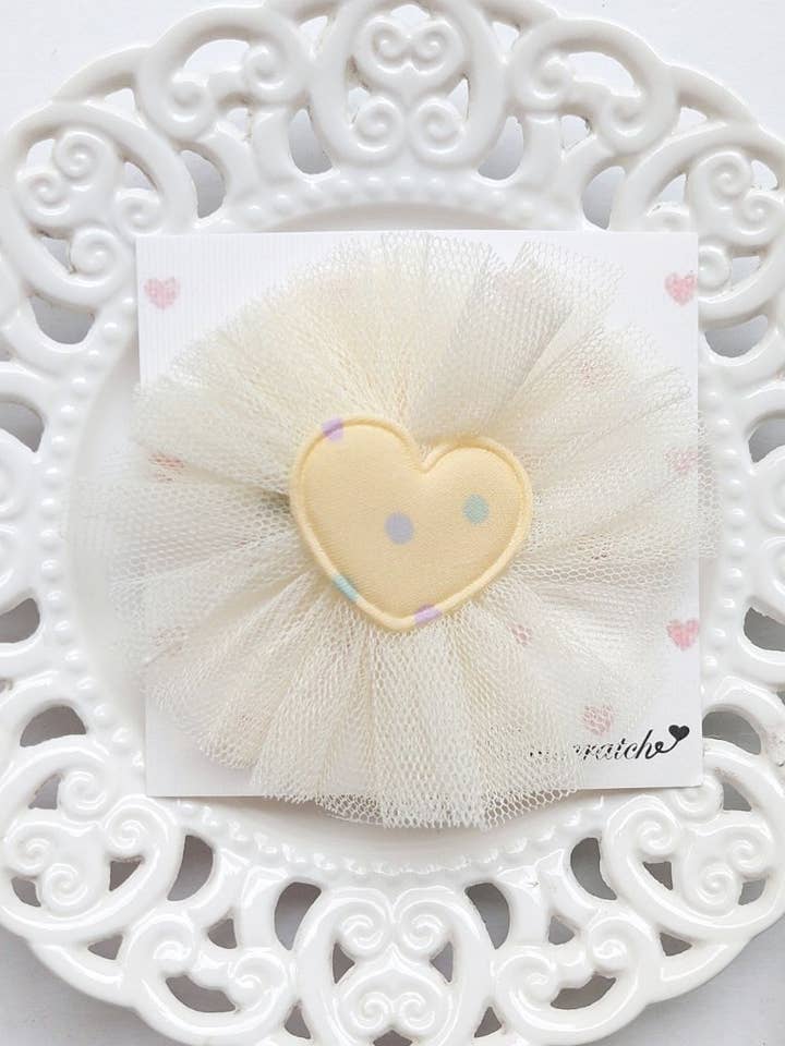 Pinza de pelo corazón amarillo para venta al por mayor de From Scratch Store