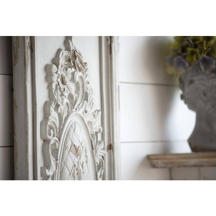 A&B Home Group Inc. - Wholesale Wall Accent - 18x39.5" Large Rectangle Magnesia Wall Panel Art, Cream2