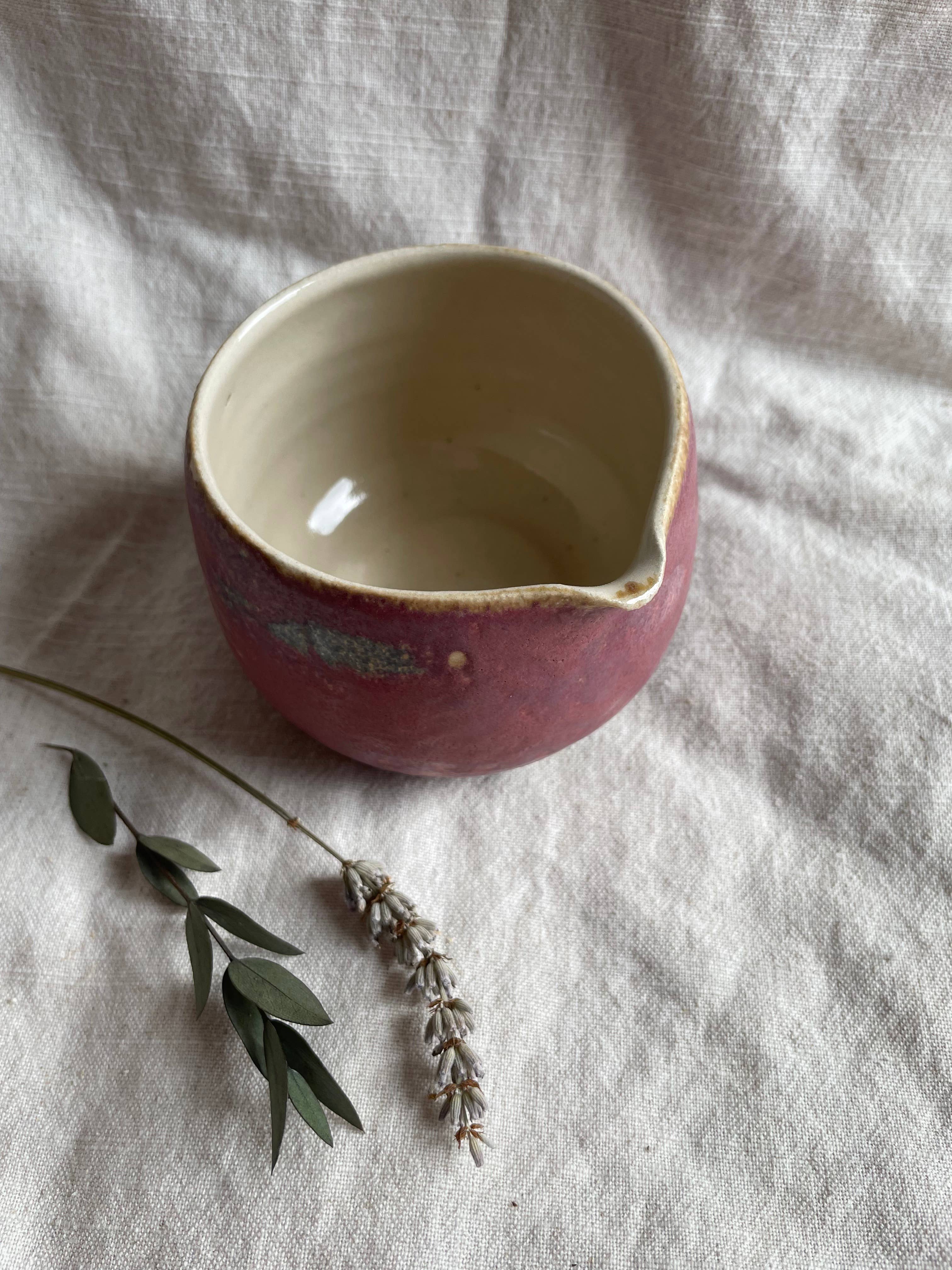 Charlotte Manser Ceramics - Wholesale Bowl - Dark Pink ceramic matcha bowl 2