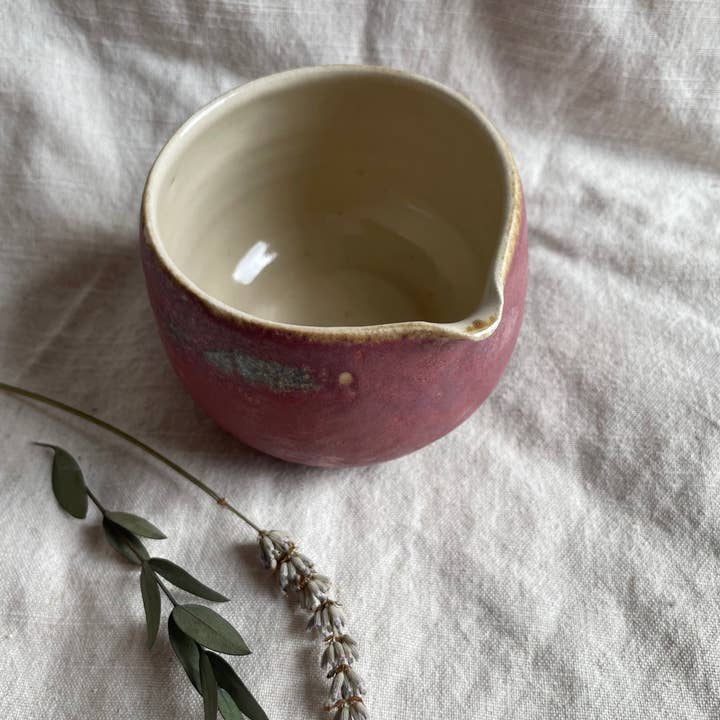 Charlotte Manser Ceramics - Wholesale Bowl - Dark Pink ceramic matcha bowl 2