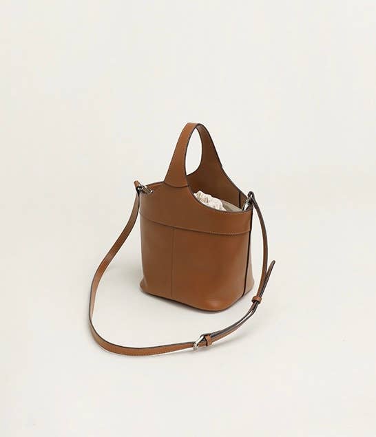 Sook Stainable - Vendita all'ingrosso Tracolla - Donna - Elle - Borsa a Secchiello in Vera Pelle Stile Minimalista7