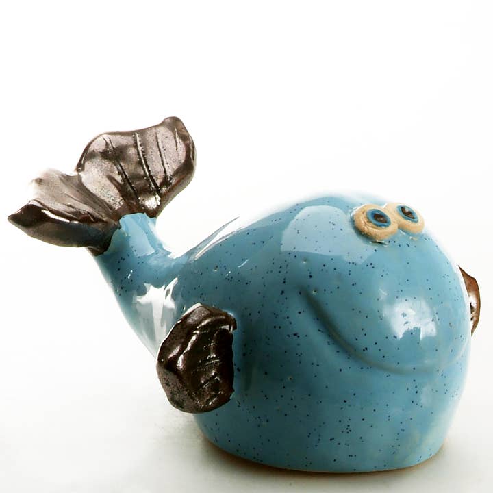 Enigma Supplies - Wholesale Decorative Figurine - Whale in Pastel Blue Ceramic Figurine | L & S5