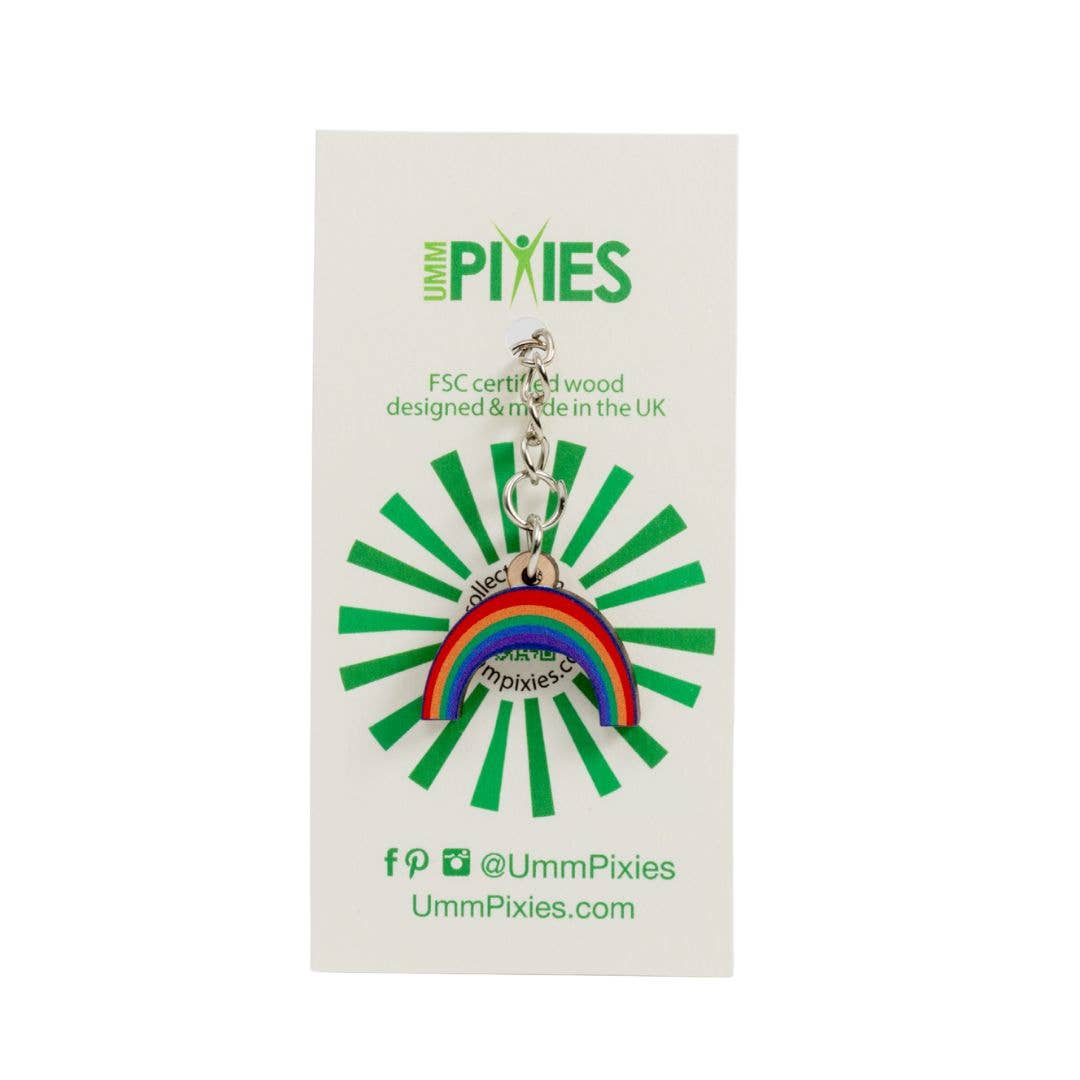 UmmPixies - Wholesale Sleutelhanger - Uniseks - Regenboog Houten Bedel Sleutelhanger0