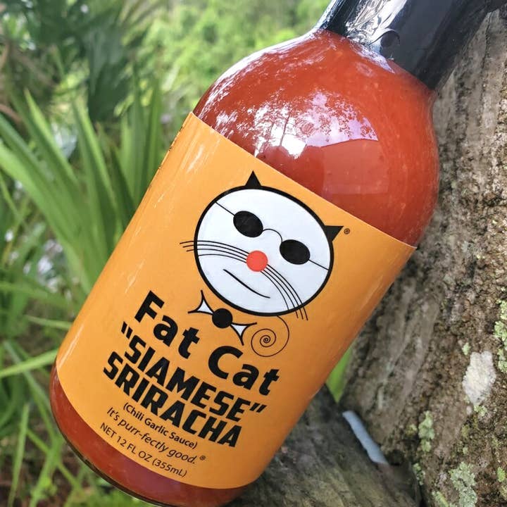 Fat Cat - Vendita all'ingrosso Salse piccanti - Salsa piccante all'aglio e peperoncino siamese Sriracha (1/2 astuccio - 6 ct)