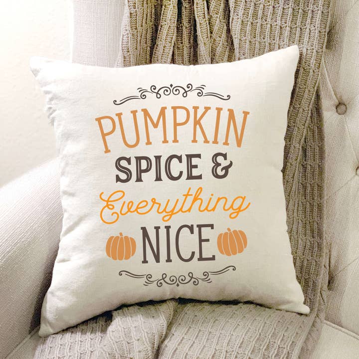 Pumpkin Spice Pillow Cover 18x18 inch for wholesale by Cotton & Crate