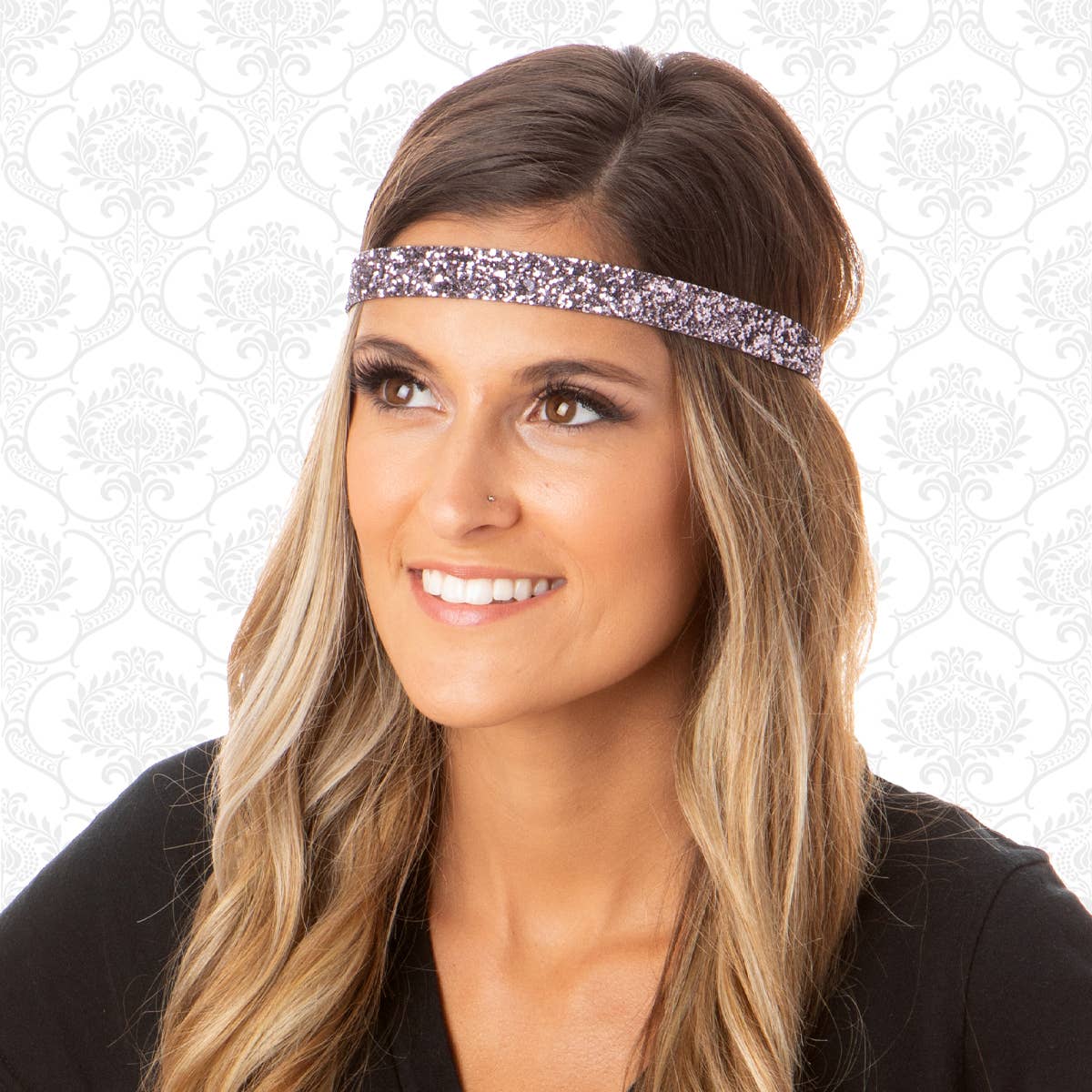 Hipsy - Wholesale Fashion Headband - Women's - Hipsy Adjustable No Slip Skinny Bling Glitter Headband7