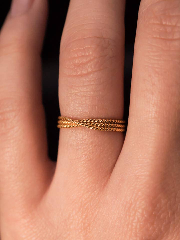Twist Overlap Ring, 14K Gold Fill for wholesale by Hannah Naomi