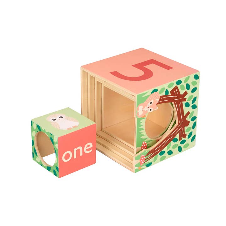 Orange Tree Toys - Wholesale Wood Toy - Kids - Woodland Animal Wooden Stacking Cubes (FSC®)