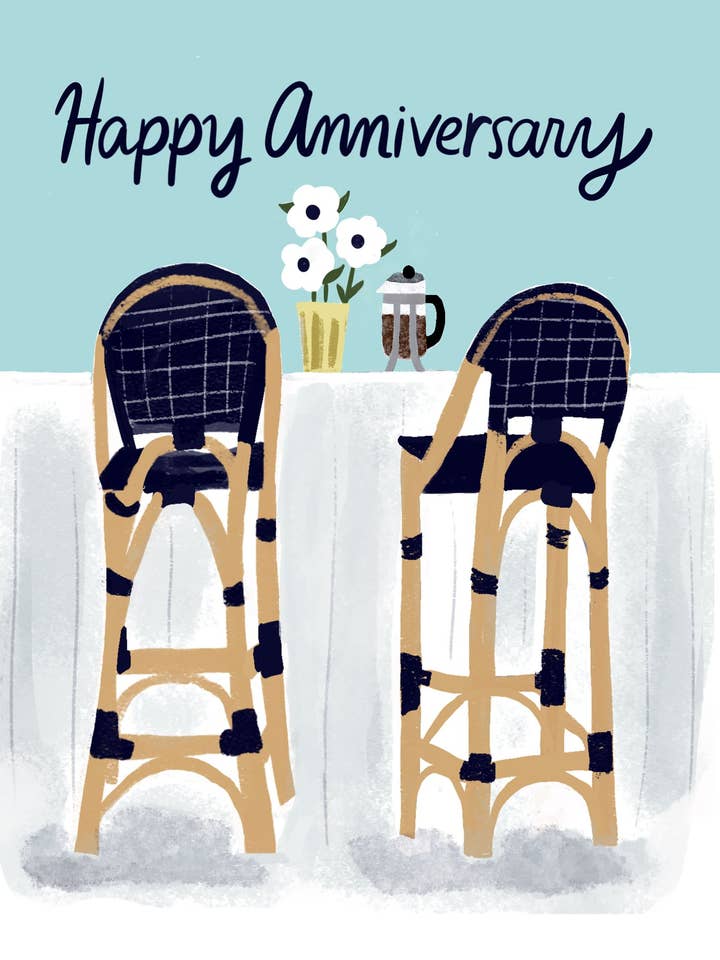 Bistro Chairs Card for wholesale by Little Desk Drawer