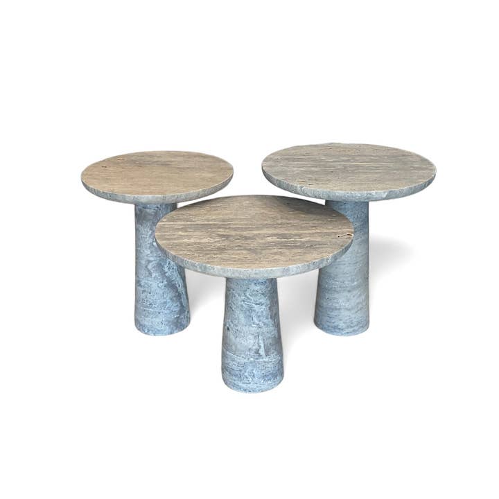 IDE Silver Travertine Side Tables - Combine for Coffee Table for wholesale by HAAND Craft