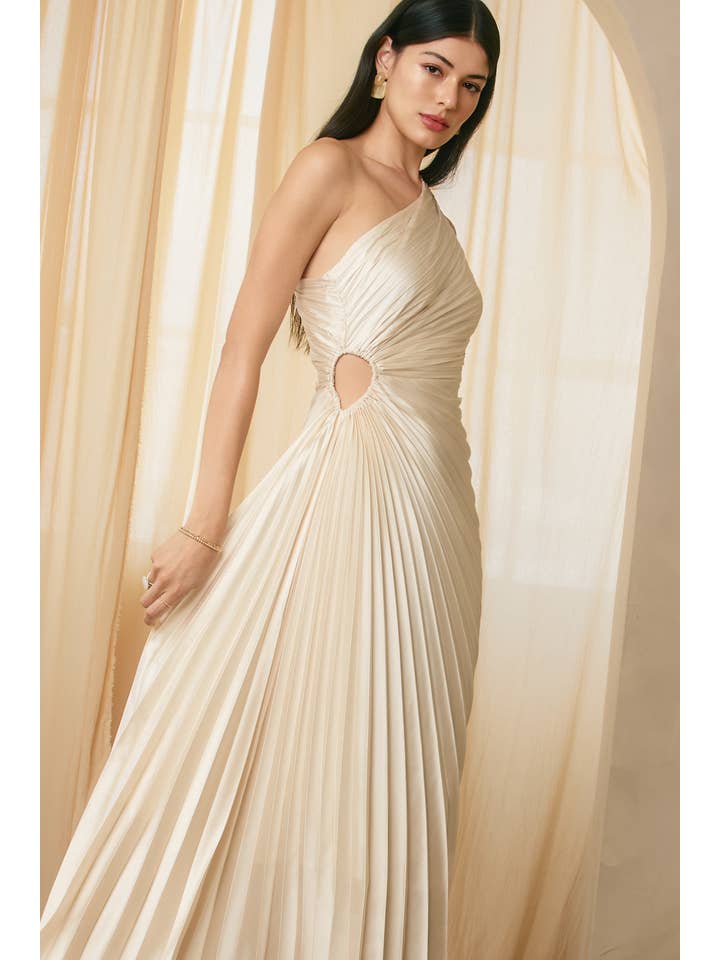 Dress Forum - Wholesale Dress - Women's - Olympia Asymmetrical Pleated Maxi Dress (1)79