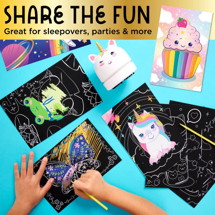 Faber-Castell / Creativity for Kids - Vente Kit de bricolage – enfant - Kit de luxe de gravure sur carte à gratter avec mini aspirateur pour enfants1