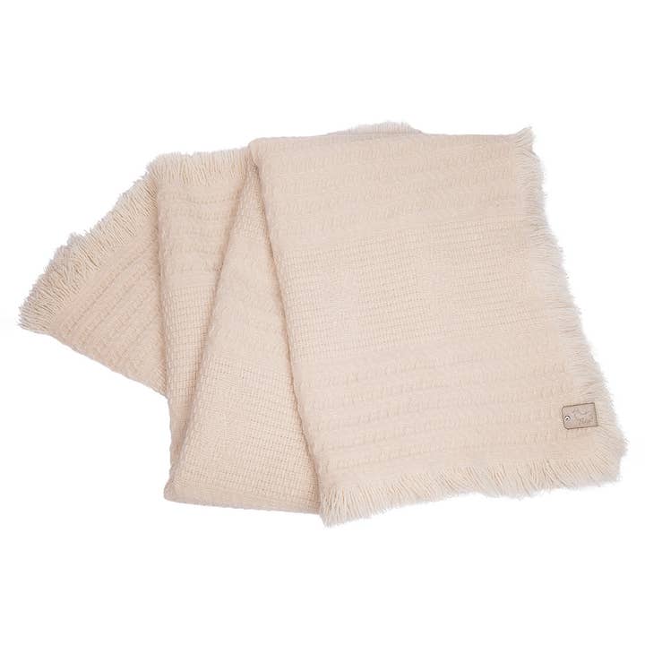 RITZY – Manta para sofá por atacado – Manta Adara Pura Lã 100% Lã Pesada - Branco Cremoso6