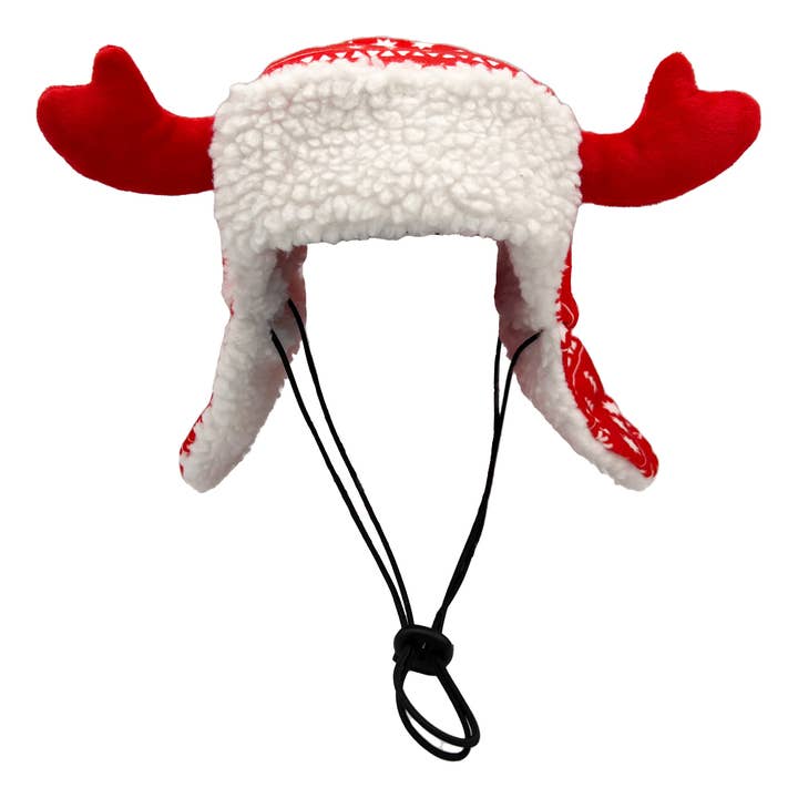 Red Fairisle Antler Hat with SnugFit® for wholesale by Huxley & Kent