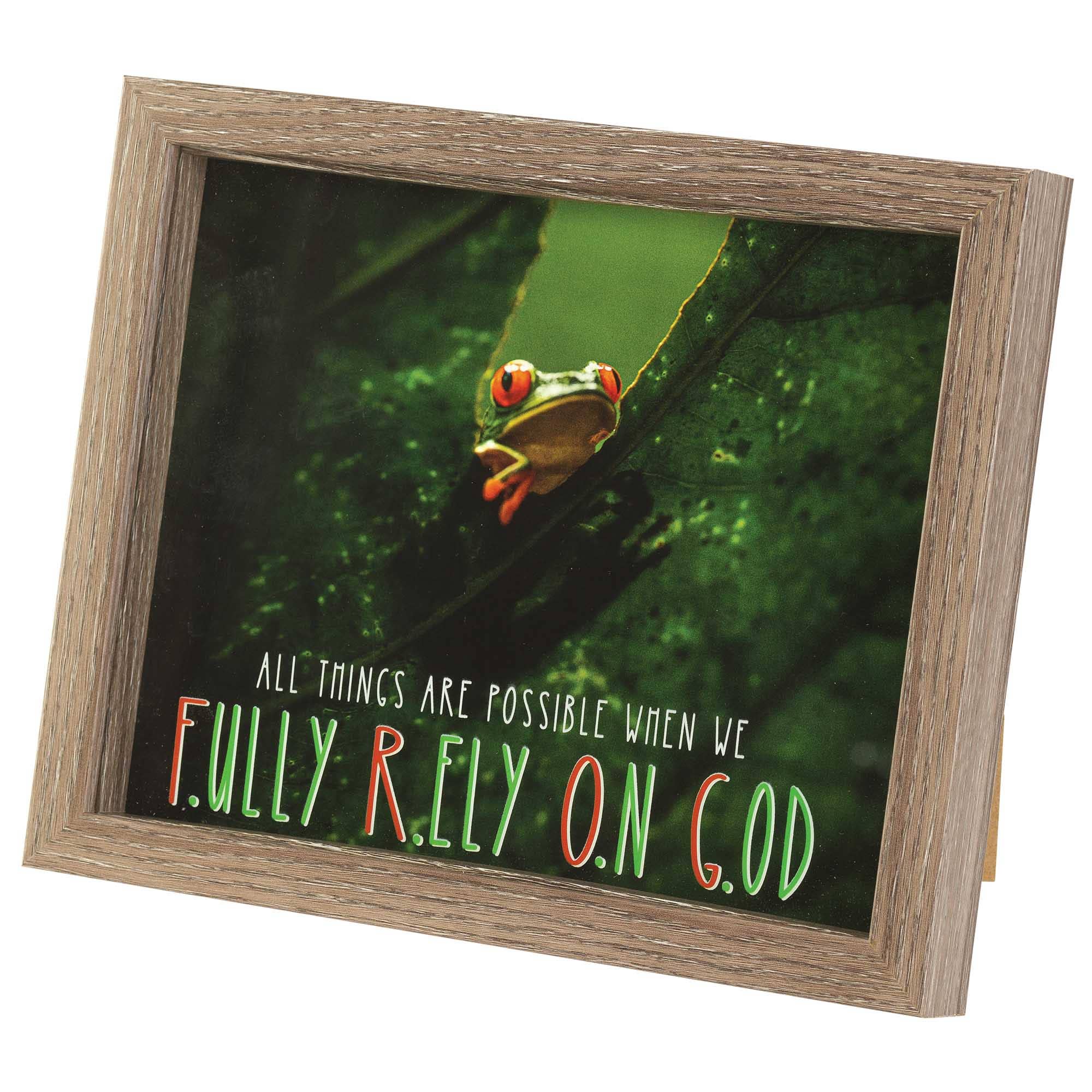 Dicksons - Wholesale Art Print - Framed Wall Art Fully Rely On God Woodgrain0