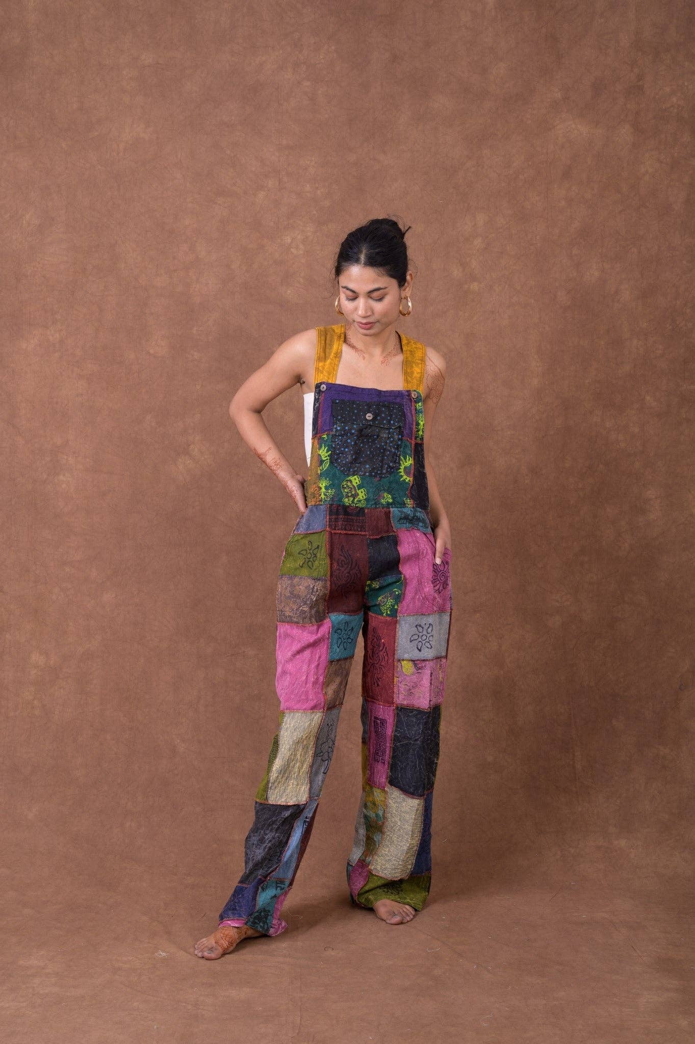Multicolor Rhea Patch Jumper, Cotton Multiple Pockets Travel Overall for wholesale on Faire2